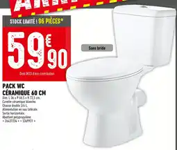 Batkor Pack WC céramique 60 cm offre