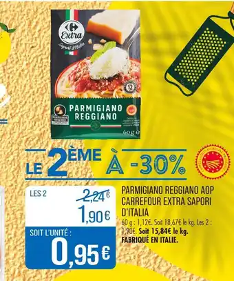 Match Carrefour Extra Parmigiano Reggiano AOP Sapori d'Italia offre