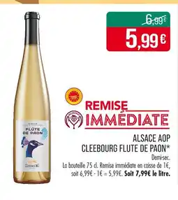 Match Cleebourg Alsace AOP Flûte de Paon offre