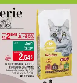 Match CARREFOUR COMPANINO Croquettes chat adultes offre