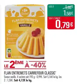 Match Carrefour Classic' Flan Entremets offre