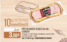 Match SECRETS DU VAL D’ARGENT Pâté en croûte offre