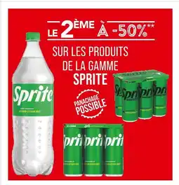 Match Sprite Le 2ème à -50% sur les produits de la gamme Sprite offre