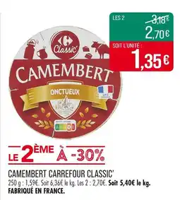 Match Carrefour Classic' Camembert offre