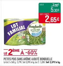 Match Bonduelle Petits pois sans arôme ajouté offre