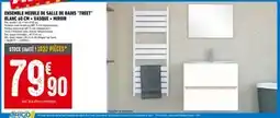 Brico Cash Ensemble meuble de salle de bains Treet blanc 60 cm + vasque + miroir offre
