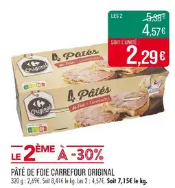 Match Carrefour Original Pâté de foie offre