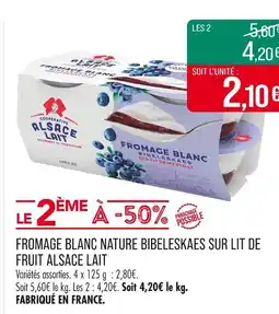 Match ALSACE LAIT Fromage blanc nature bibeleskaes sur lit de fruit offre