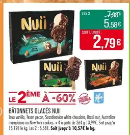 Match NUII Bâtonnets glacés offre