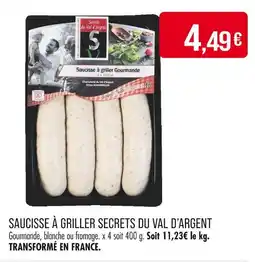 Match Secrets du Val d'Argent Saucisse à griller offre