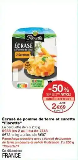 Monoprix Écrasé de pomme de terre et carotte florette offre