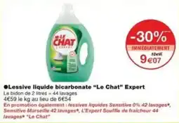 Monoprix Lessive liquide bicarbonate le chat expert offre