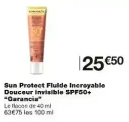 Monoprix Sun protect fluide incroyable douceur invisible spf50+ garancia offre