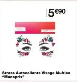 Monoprix Strass autocollants visage multico monoprix offre