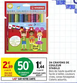 Intermarché STABILO 24 crayons de couleur offre