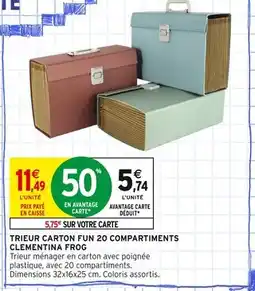 Intermarché Clementina Frog Trier carton fun 20 compartiments offre