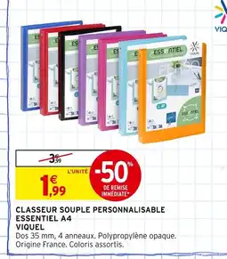 Intermarché VIQUEL Classeur souple personnalisable Essentiel A4 offre