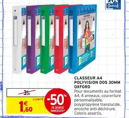 Intermarché Oxford Classeur A4 Polyvision dos 30mm offre