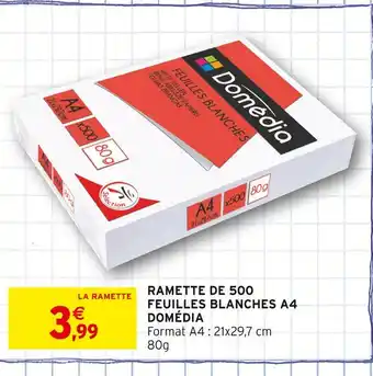 Intermarché Domédia Ramette de 500 feuilles blanches A4 offre