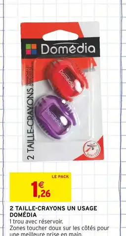 Intermarché Domédia 2 taille-crayons un usage offre