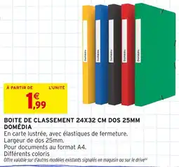 Intermarché DOMÉDIA Boîte de classement 24x32 cm dos 25mm offre
