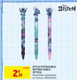 Intermarché STITCH Stylo effaçable rétractable offre