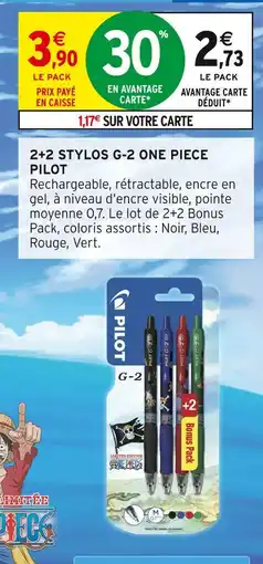 Intermarché Pilot 2+2 stylos g-2 one piece offre