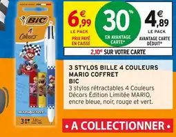 Intermarché BIC 3 stylos bille 4 couleurs Mario coffret offre