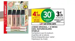 Intermarché STABILO 4 boss original + 2 swing cool naturecolors offre