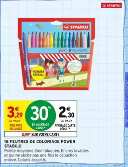 Intermarché STABILO 18 feutres de coloriage power offre