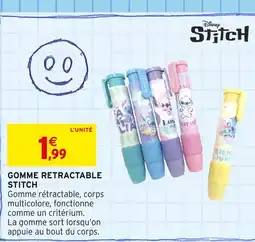 Intermarché Disney Stitch Gomme rétractable offre