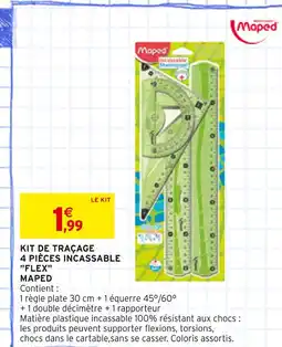Intermarché MAPED Kit de traçage 4 pièces incassable Flex offre