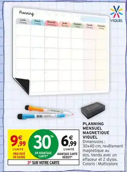 Intermarché VIQUEL Planning mensuel magnétique offre