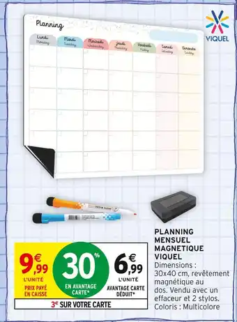 Intermarché VIQUEL Planning mensuel magnétique offre