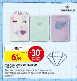 Intermarché OBERTHUR Agenda cute 3D 13x18cm offre