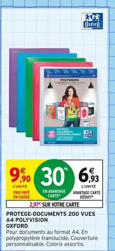 Intermarché OXFORD Protege-documents 200 vues A4 Polyvision offre
