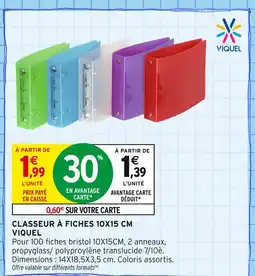 Intermarché VIQUEL Classeur à fiches 10X15 CM offre