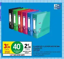 Intermarché OXFORD Classeur à levier dos 90 mm colorlife offre