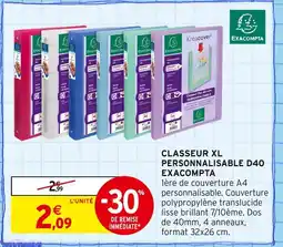 Intermarché EXACOMPTA Classeur XL personnalisable D40 offre