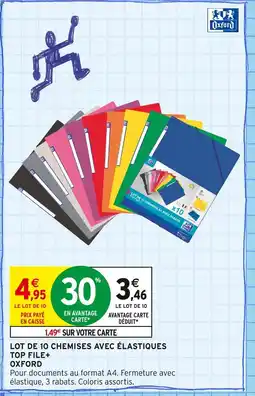 Intermarché OXFORD Lot de 10 chemises avec élastiques top file+ offre