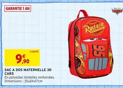 Intermarché SAC A DOS MATERNELLE 3D CARS offre
