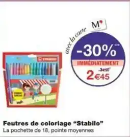 Monoprix Feutres de coloriage stabilo offre