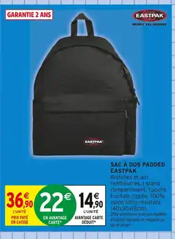 Intermarché EASTPAK Sac à dos padded offre
