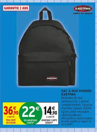 Intermarché EASTPAK Sac à dos padded offre