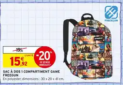 Intermarché FREEGUN Sac à dos 1 compartiment game offre