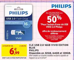 Intermarché PHILIPS Cle usb 2.0 16gb vivid edition blue offre