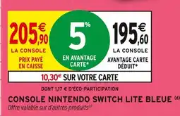 Intermarché Nintendo Console Nintendo Switch Lite Bleue offre