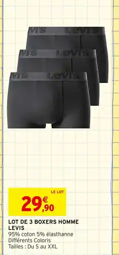 Intermarché Levis Lot de 3 boxers homme offre