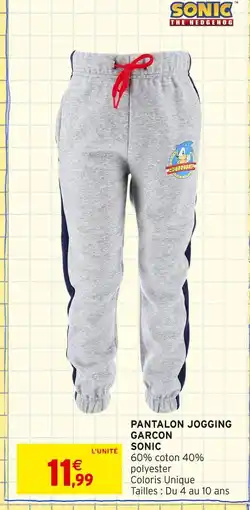 Intermarché SONIC Pantalon Jogging Garçon offre
