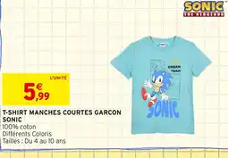 Intermarché SONIC T-shirt manches courtes garcon offre